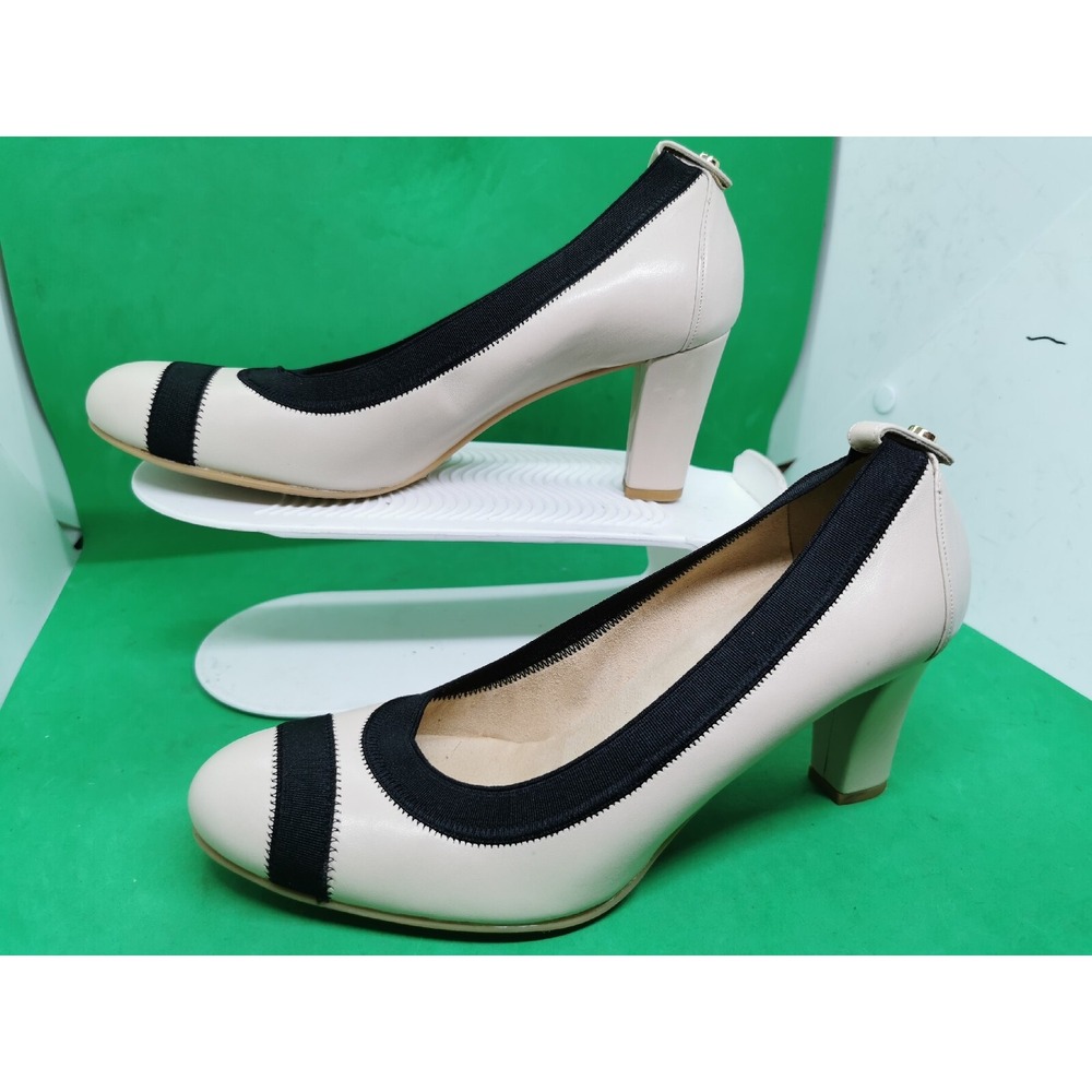 Stewart Weitzman Womens 6.5M Ivory with Black trim Pumps Heels - Picture 12 of 16